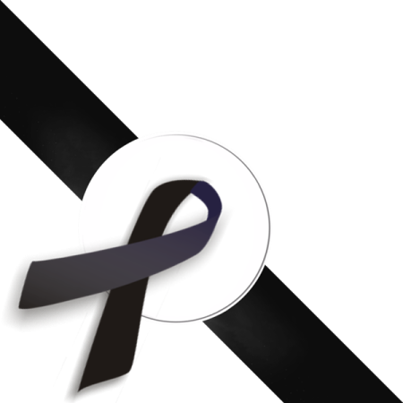 a black ribbon on a white background