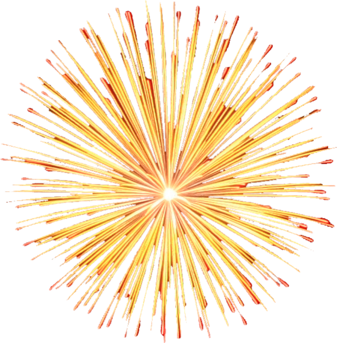 a burst of yellow and red fireworks