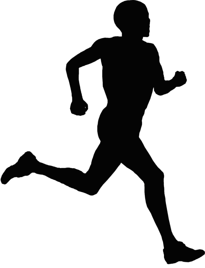 a silhouette of a man running