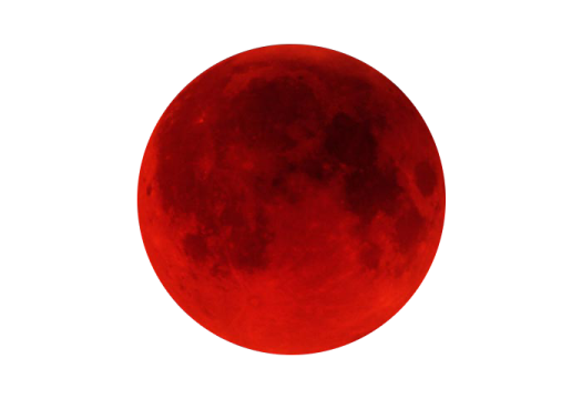 a red moon on a white background