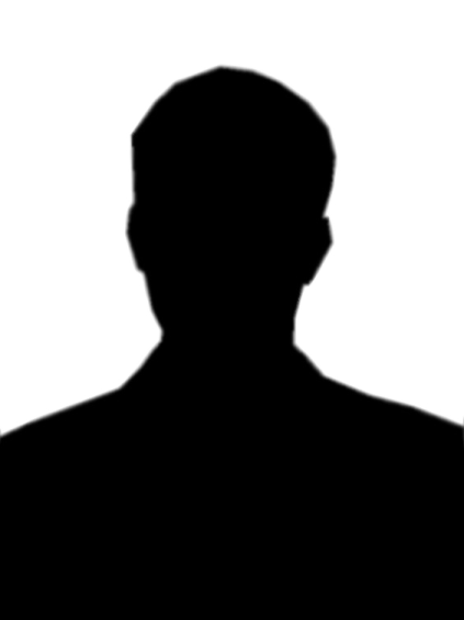 a silhouette of a man in black and white