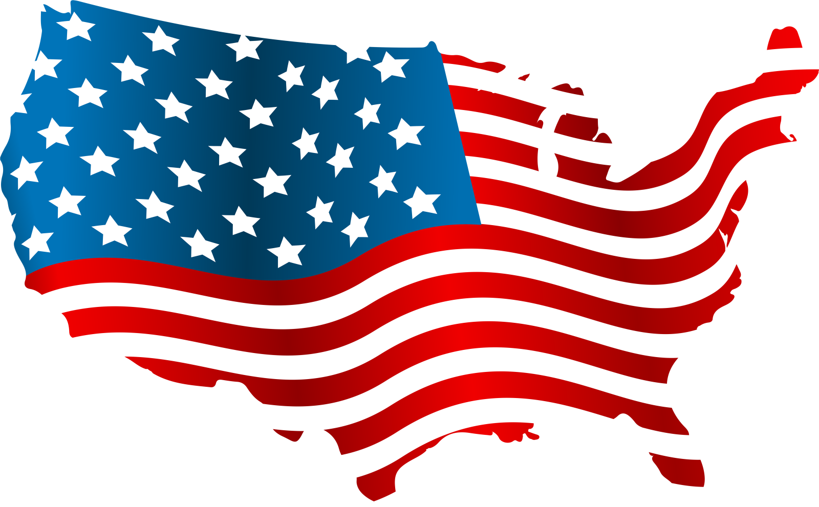 an american flag in the shape of a map