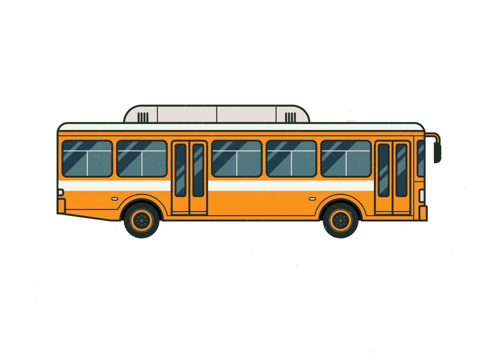 an orange bus on a white background