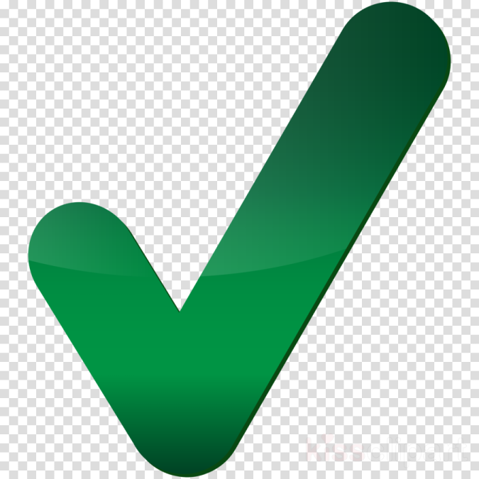 a green check mark icon on transparent background