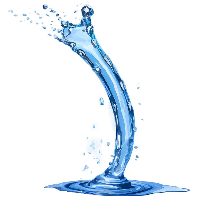 a splash of water on a white background