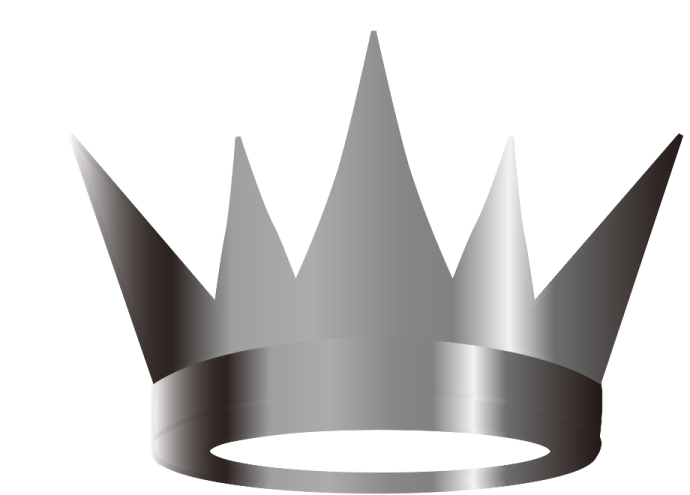 a silver crown on a white background