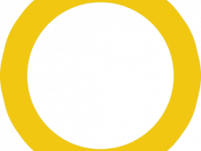 a yellow circle on a white background