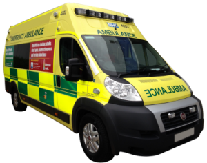 an ambulance van with the words ambulance on it