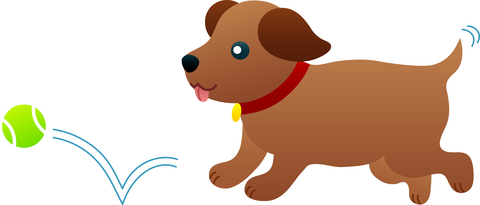 a dog playing with a tennis ball