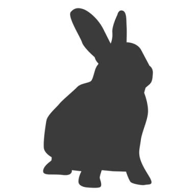 a black and white silhouette of a rabbit