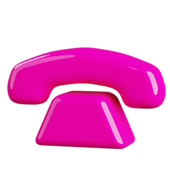 a pink telephone on a white background