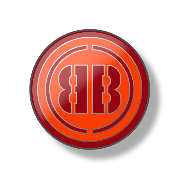 a red button with the letter b on it