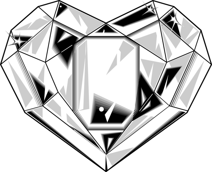 a diamond in the shape of a heart