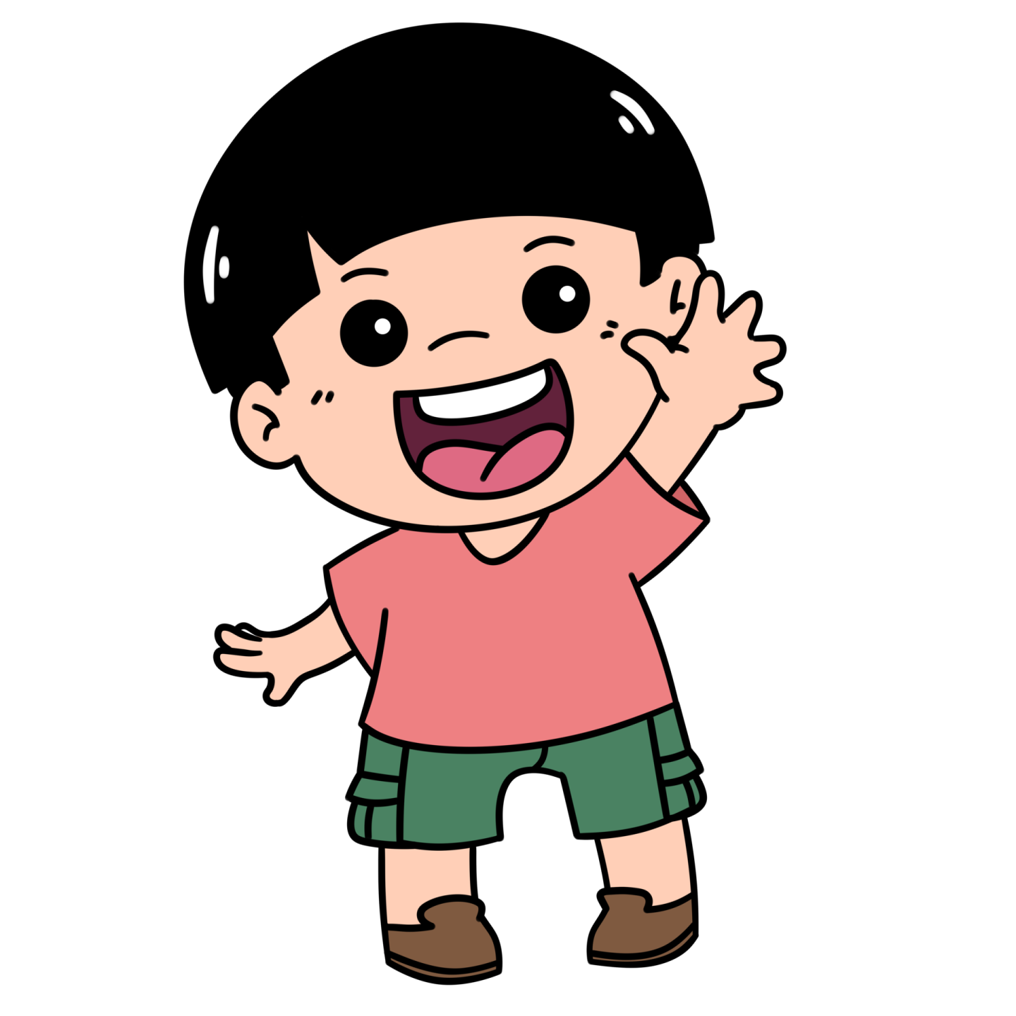 a cartoon boy with an open mouth