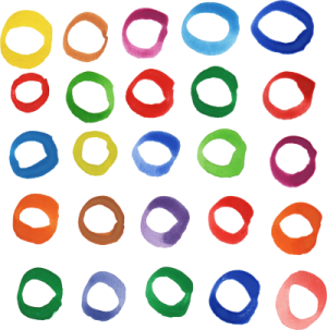 a set of watercolor paint circles