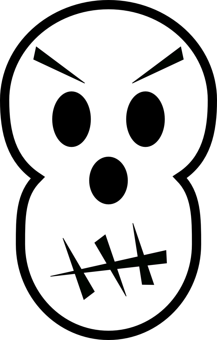a black and white image of a skull