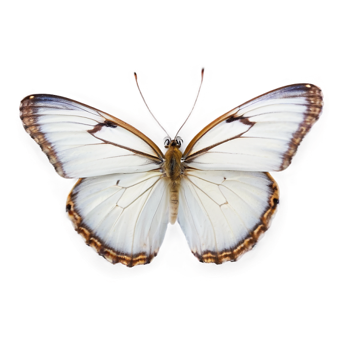 a white butterfly with brown spots on its wings