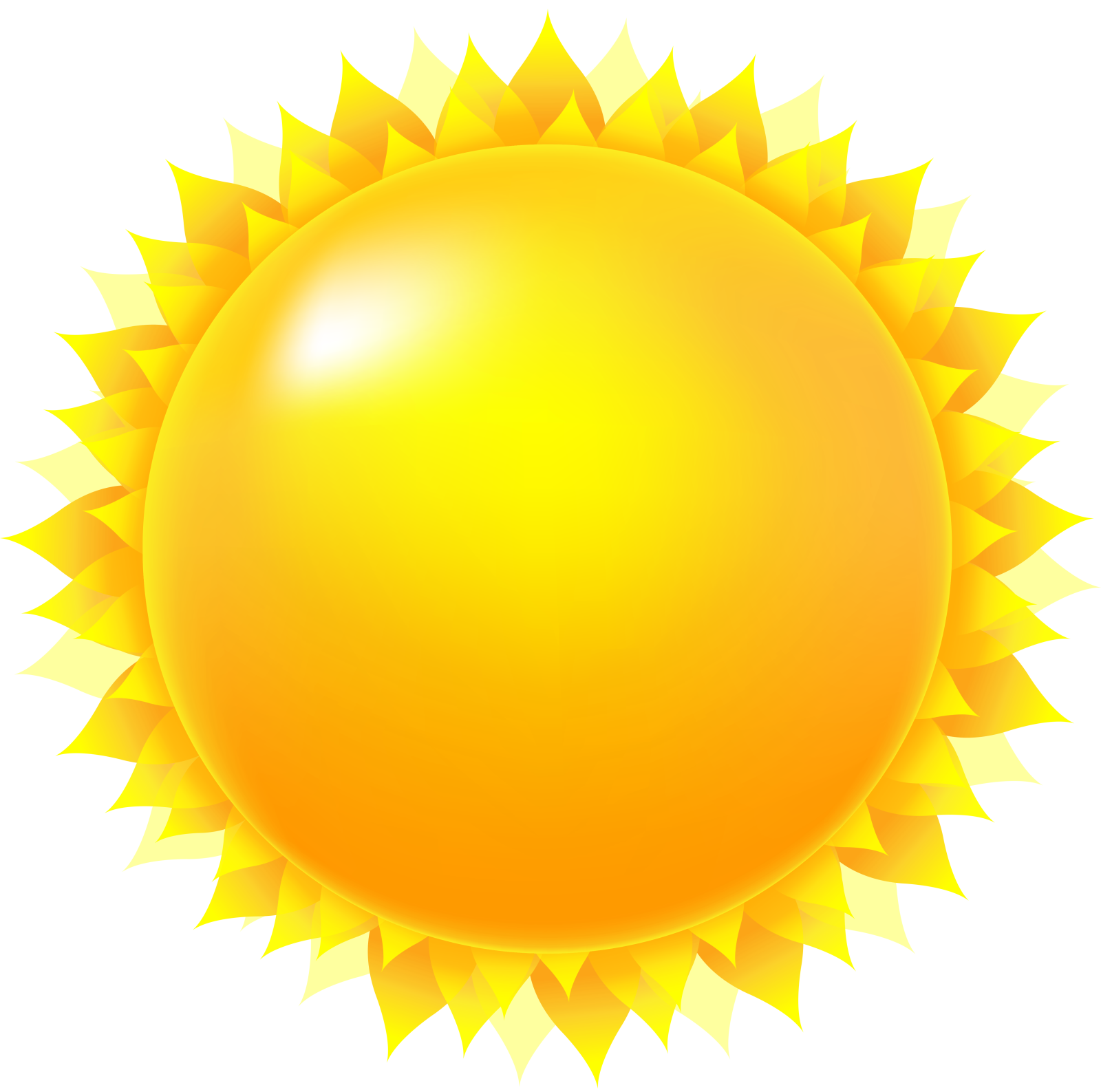a yellow sun on a white background