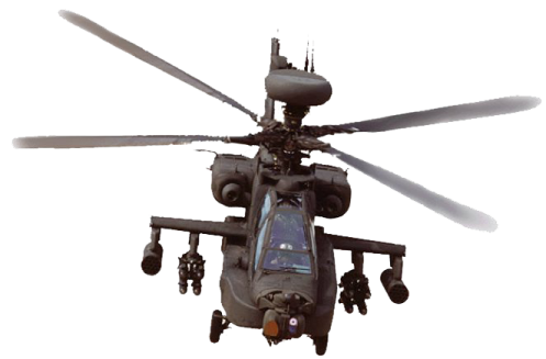 a military helicopter flying through the air