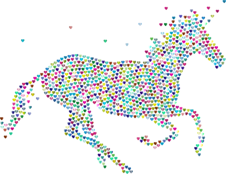 a horse made up of hearts