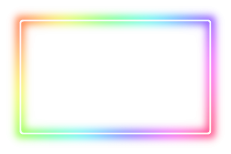 a rainbow colored square frame on a white background