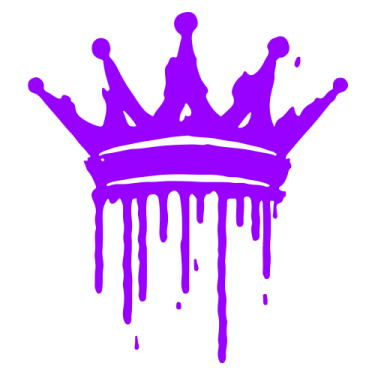 a purple crown on a white background