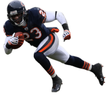 a football player is running with the ball