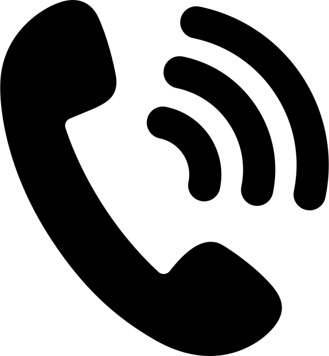 a black and white phone icon