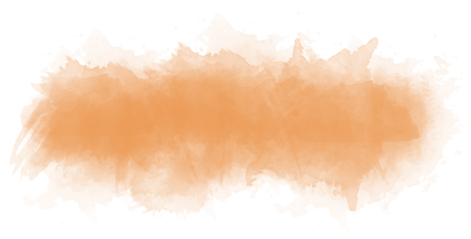 an orange watercolor stain on a white background