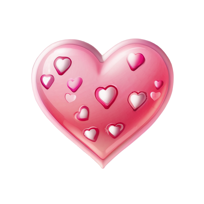 a pink heart with many hearts on it