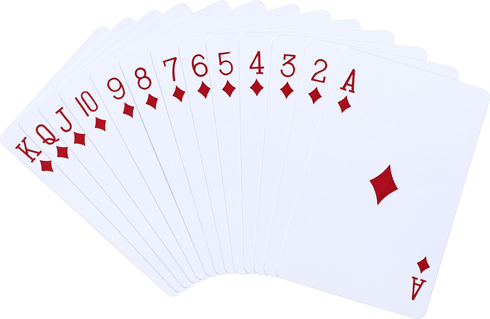 a set of playing cards on a white background