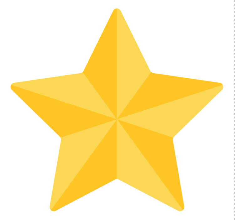 a yellow star on a white background