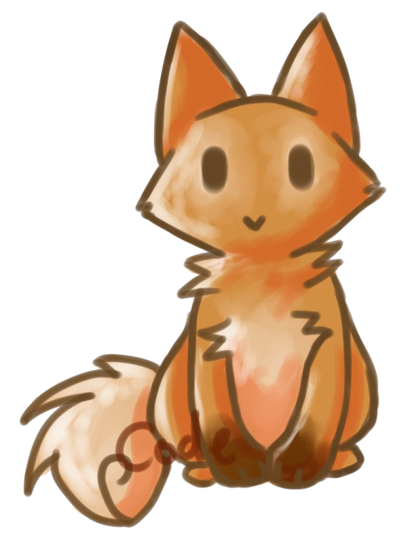 a drawing of a fox sitting down
