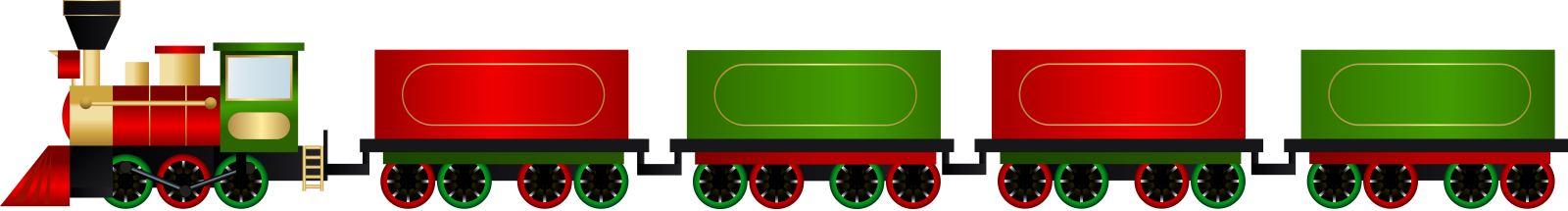 a red and green train engine