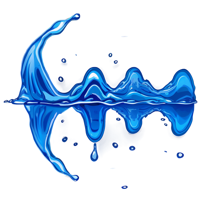 a blue liquid splash on white background