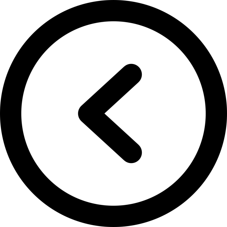 a black and white circle with an arrow
