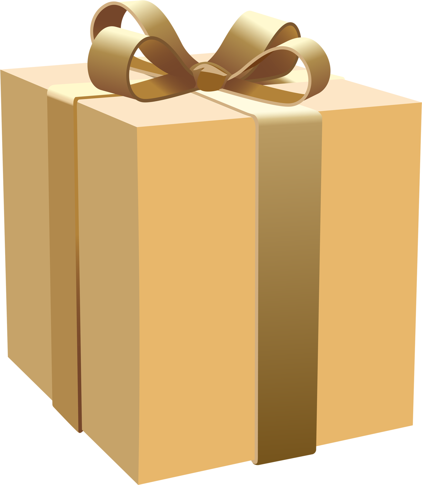 a brown box with a bow on top