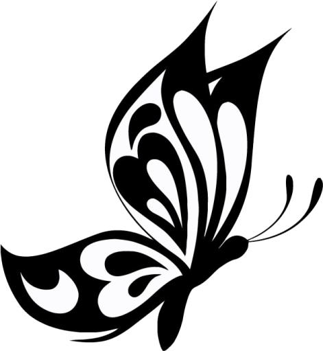 a black and white butterfly tattoo