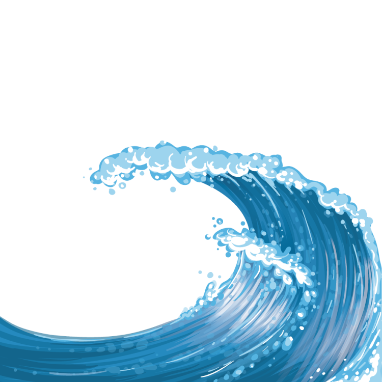 a blue wave on a white background