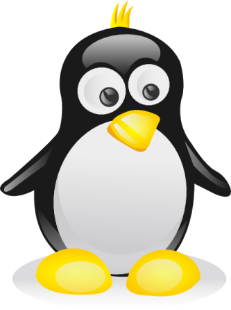 a black and white penguin with a crown on its head