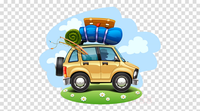 a car with luggage on top of it