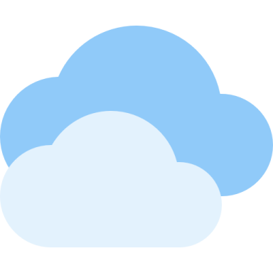 a blue cloud with a white background