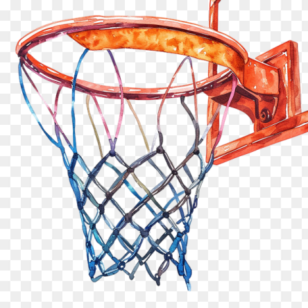 a basketball hoop with watercolor paint on it