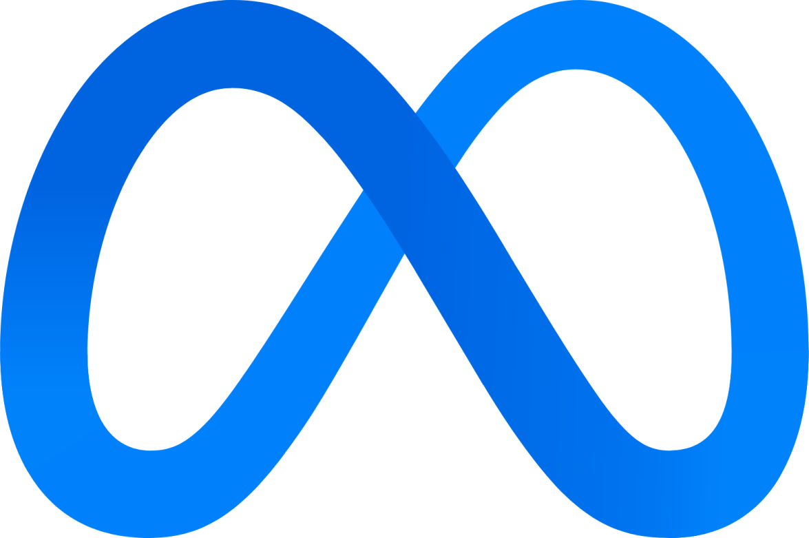 a blue infinity symbol on a white background