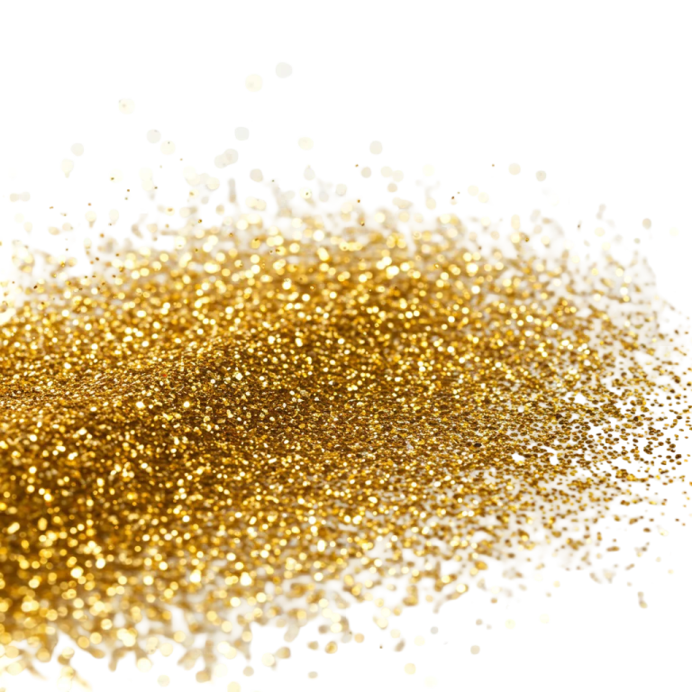 gold glitter on a white background