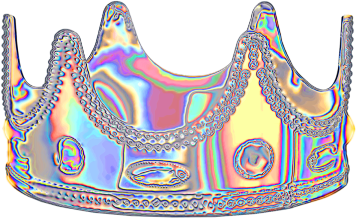 a silver crown on a white background