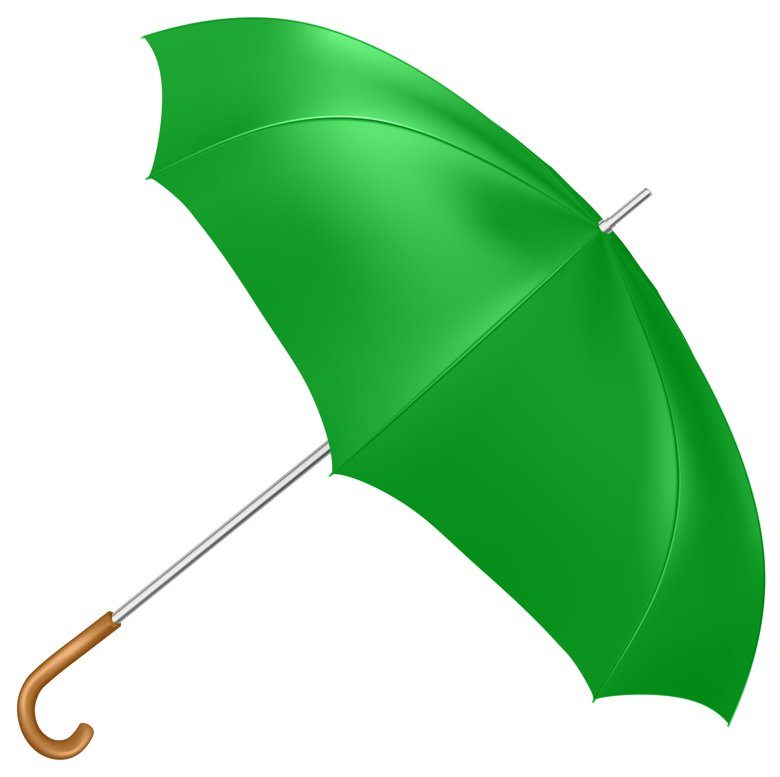 a green umbrella on a white background
