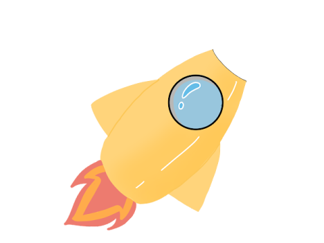an image of a rocket with a clock on it
