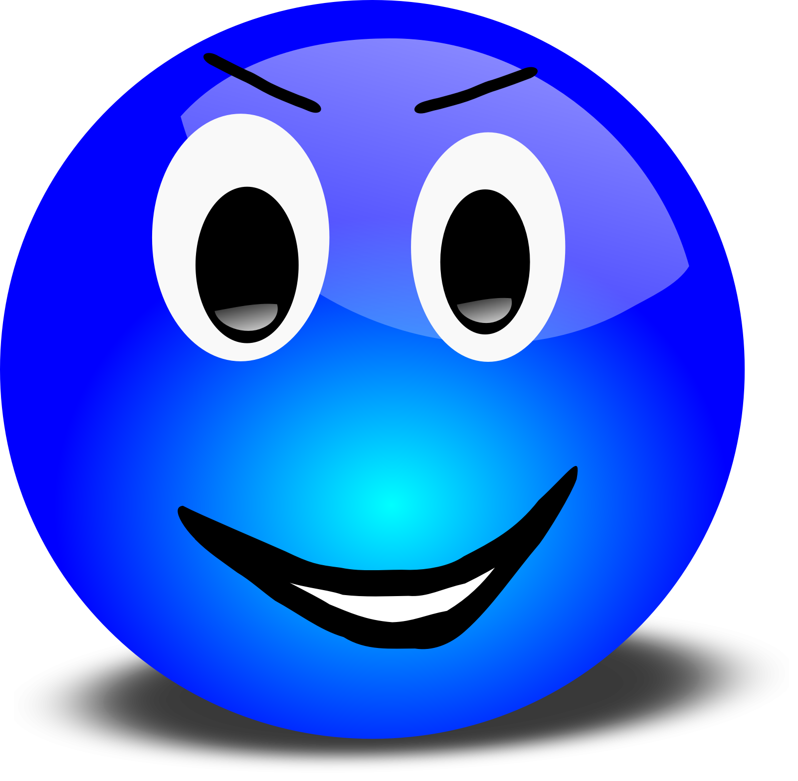 a blue ball with a smiley face