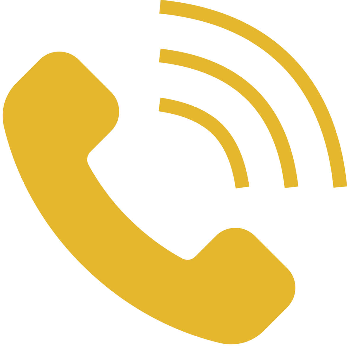 a yellow phone icon with a white background